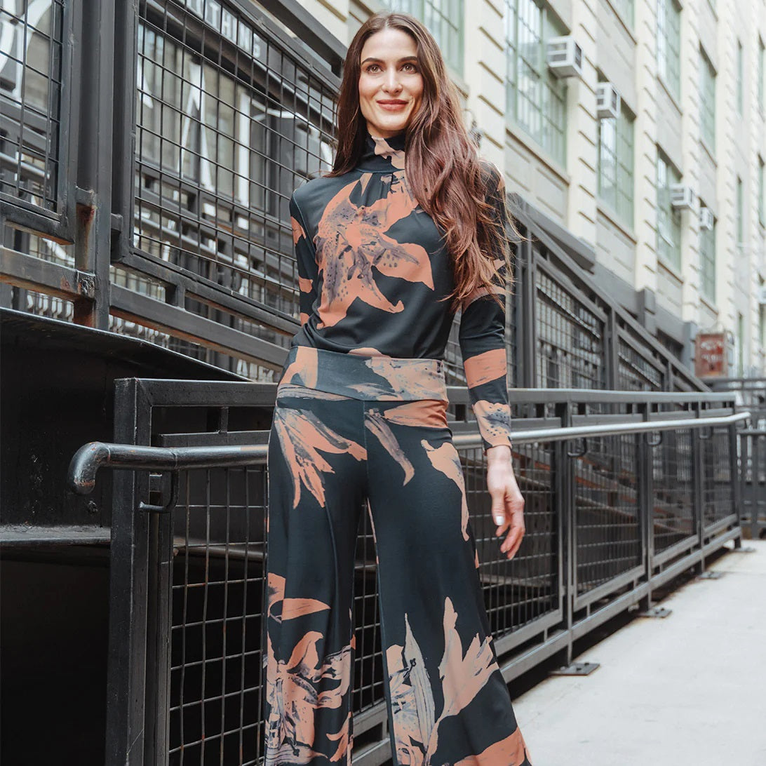 Tiger Lily Print Palazzo Pant