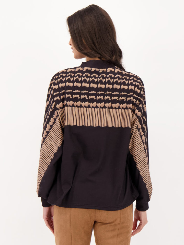 Tiger Print Scarf Detail Top