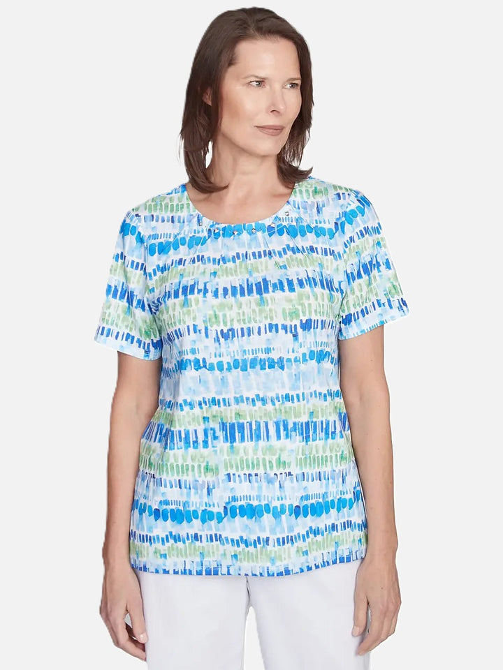 Tile Print Top With Stud Detail