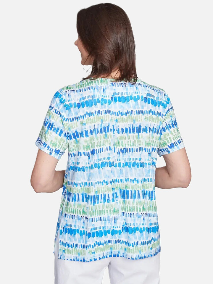 Tile Print Top With Stud Detail