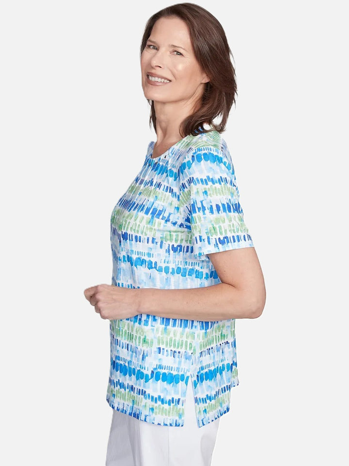 Tile Print Top With Stud Detail