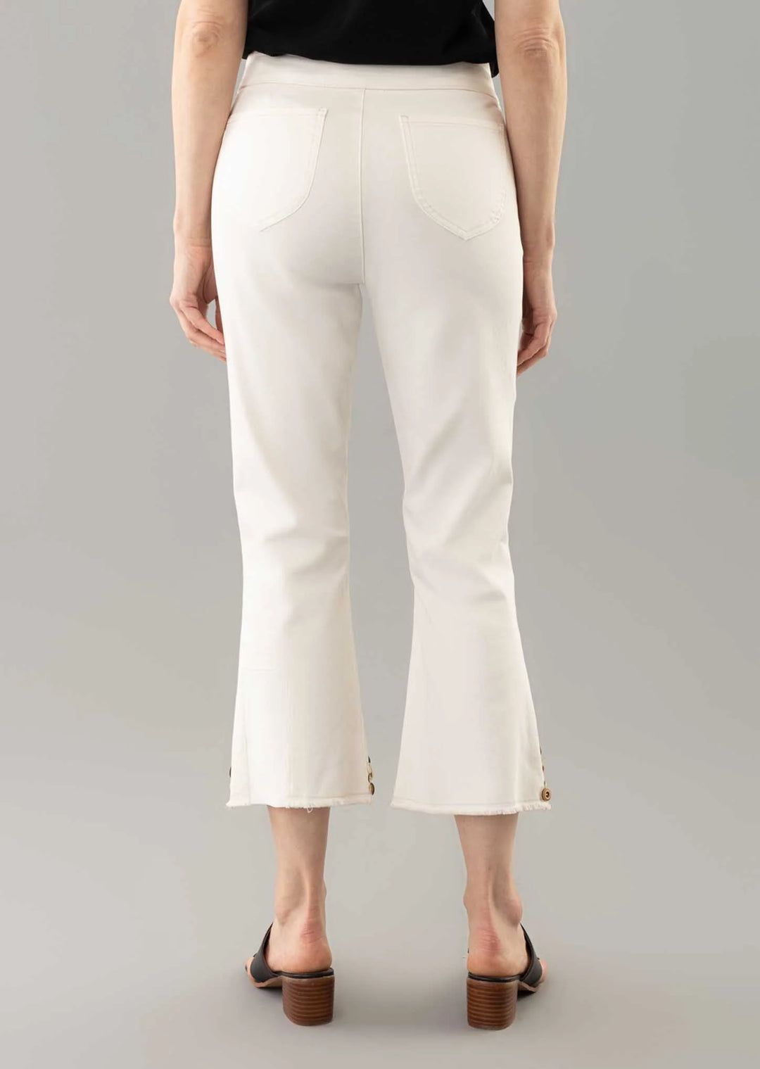 Tons of Buttons Cropped Flare Pant
