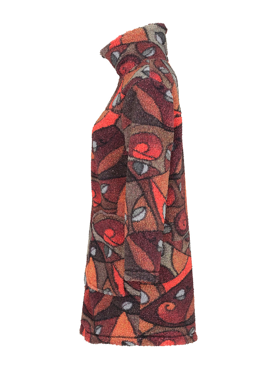 Tree Of Life Print Sherpa Coat