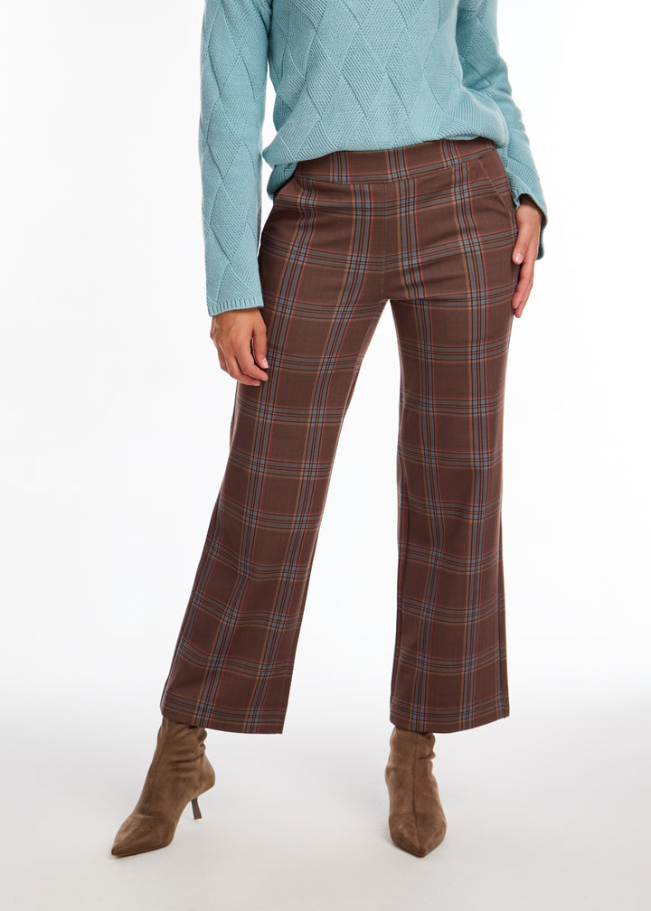 Tribeca Check Wide Leg Ponte Pant