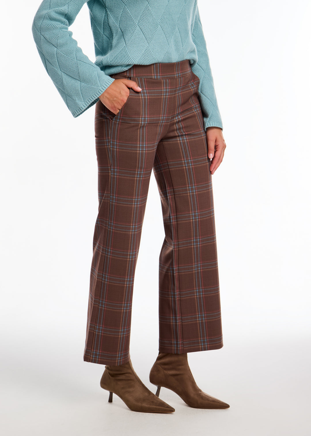 Tribeca Check Wide Leg Ponte Pant