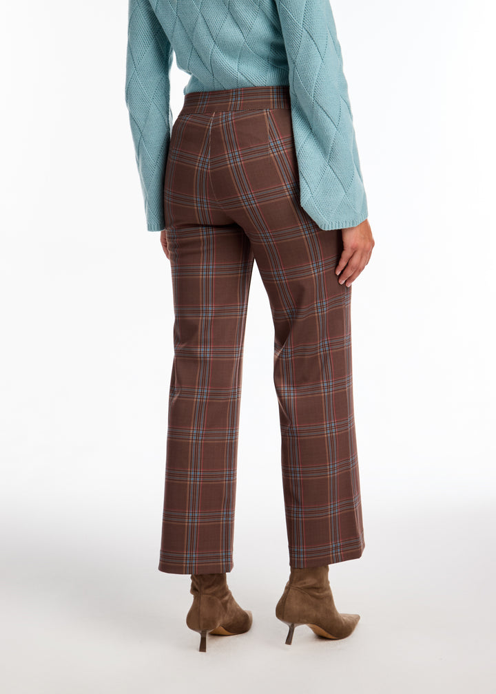 Tribeca Check Wide Leg Ponte Pant