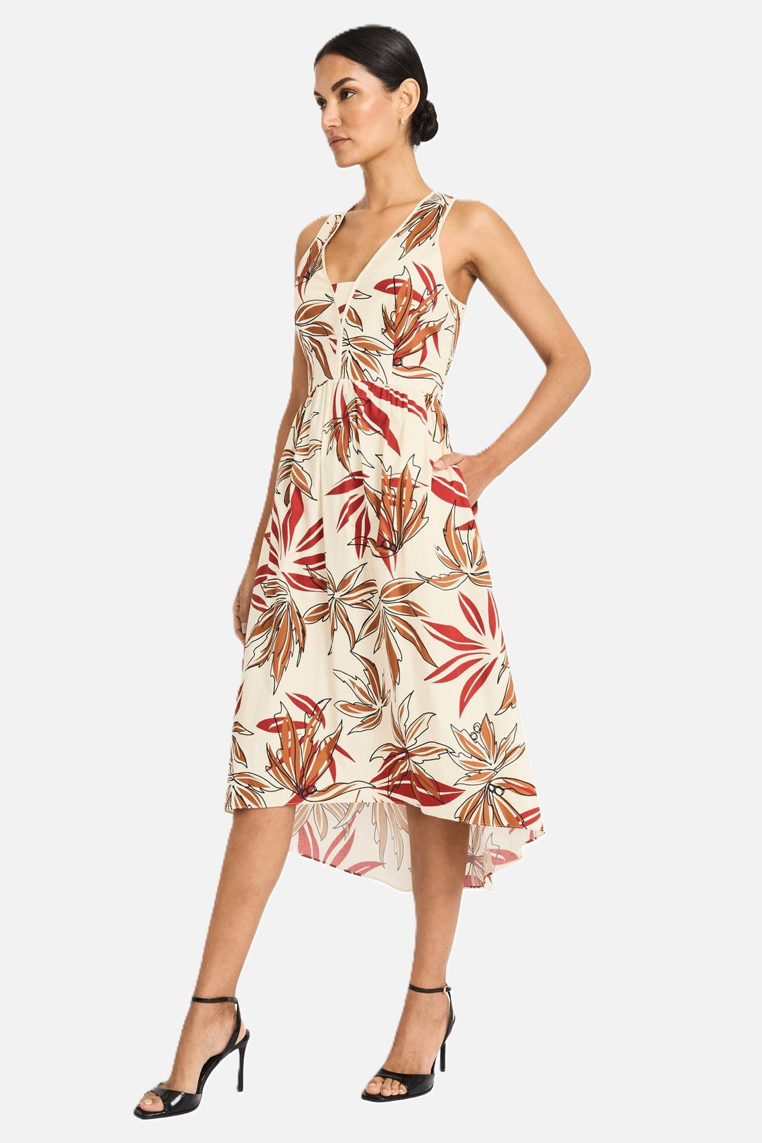 Tropical Print Hi-Lo Dress