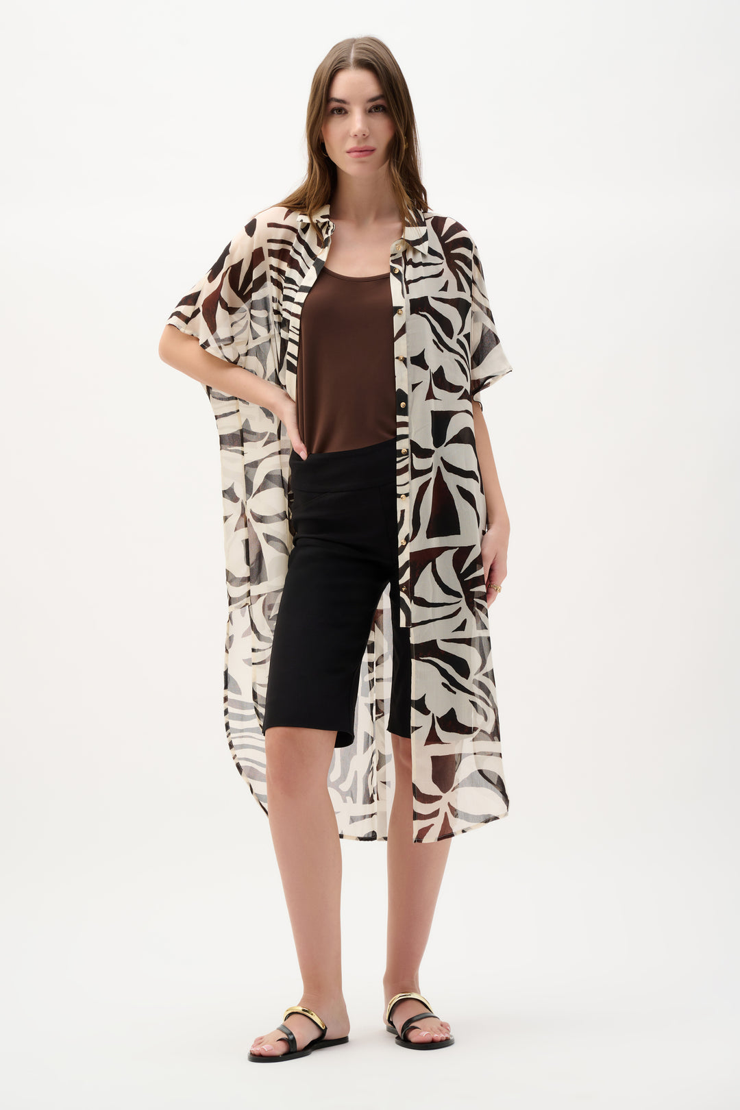 Tropical Print Tunic Blouse