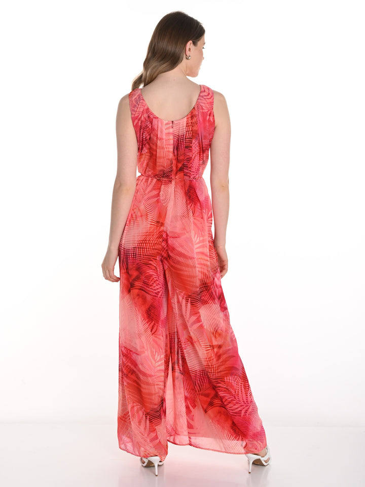 Tropical Sunset Print Jumpsuit