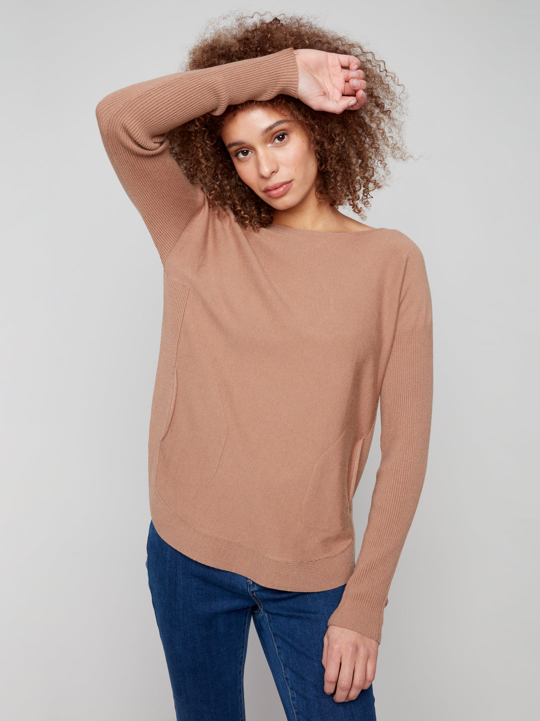 Truffle Lace-up Cuff Sweater