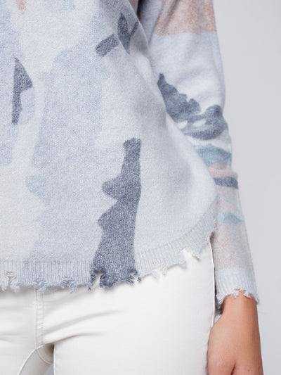 Truffle Reversible Frayed Edge Sweater