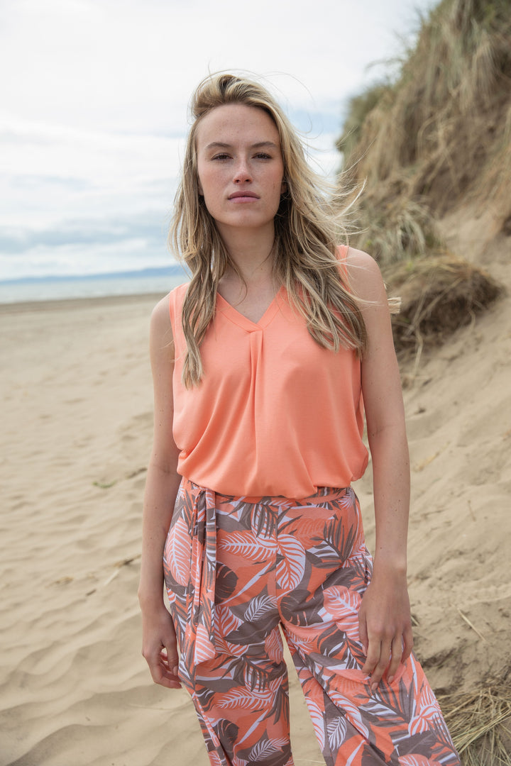V-Neck Front Pleat Top