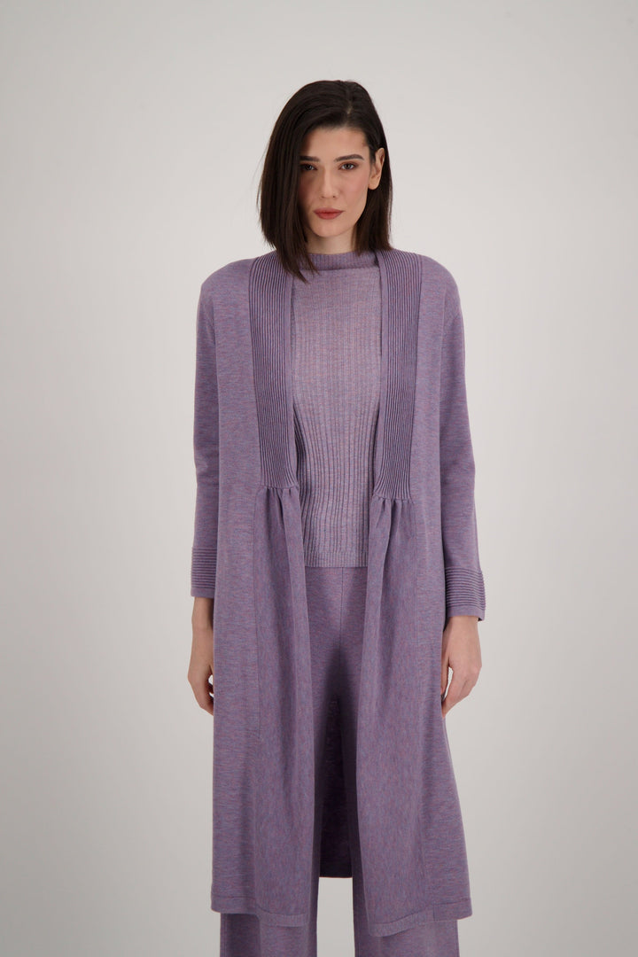 Violet Ruched Detail Long Cardigan