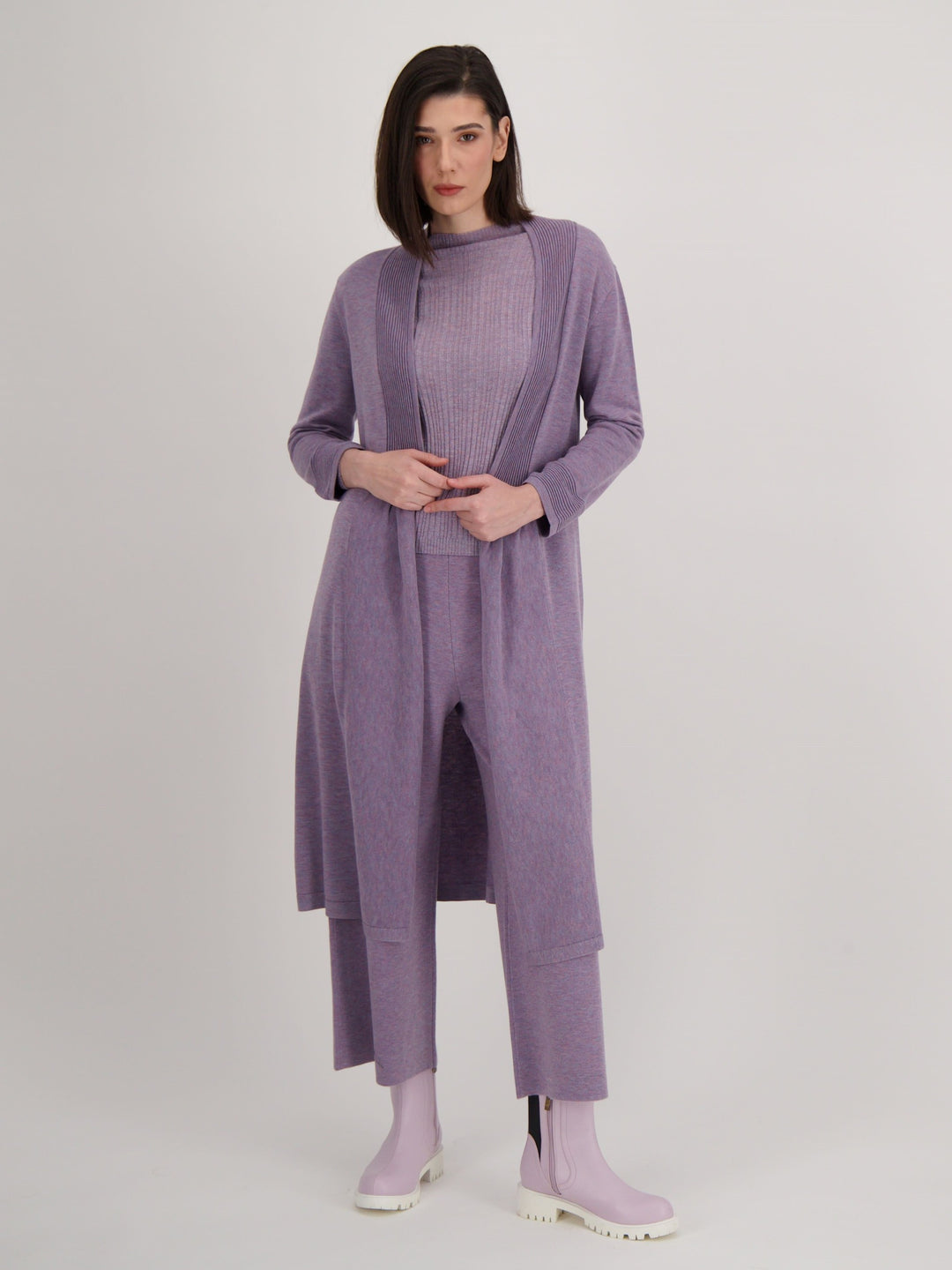 Violet Ruched Detail Long Cardigan