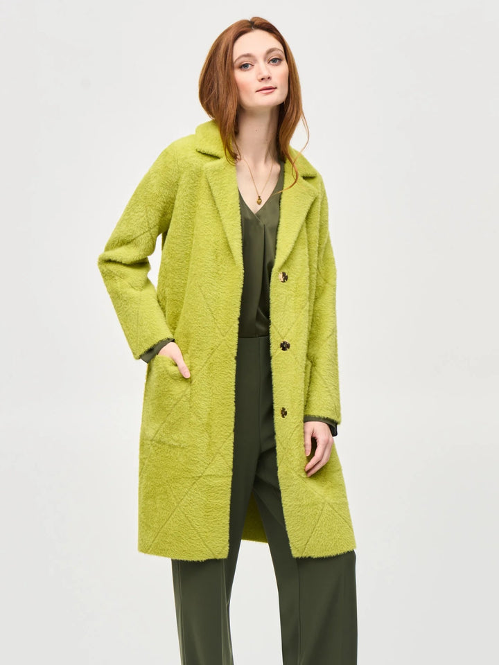 Wasabi Diamond Pattern Plush Knit Coat