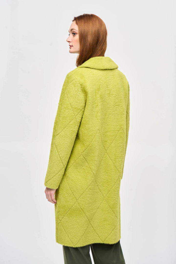 Wasabi Diamond Pattern Plush Knit Coat