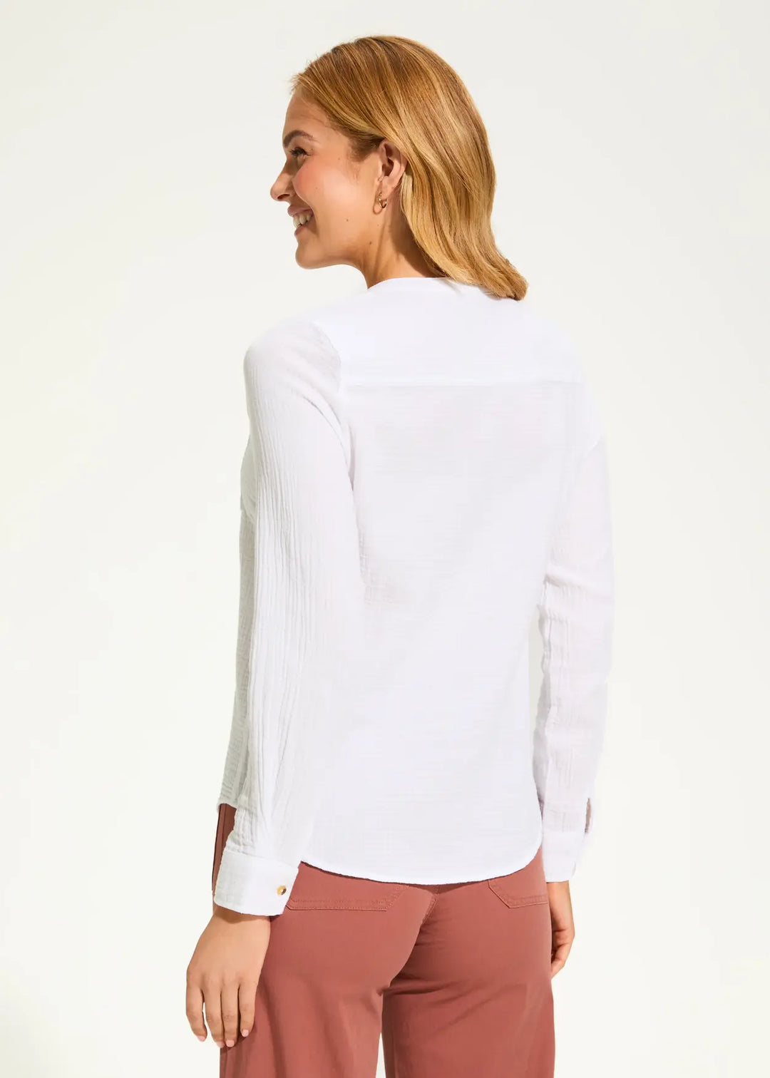White Cotton Gauze Shirt