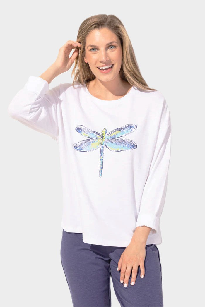 White Dragonfly Destination Terry Top