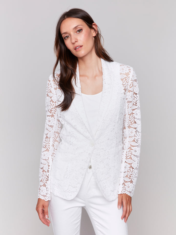 White Lace Blazer