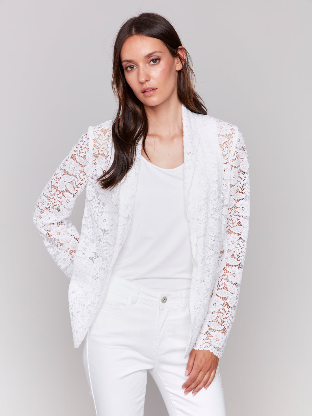 White Lace Blazer