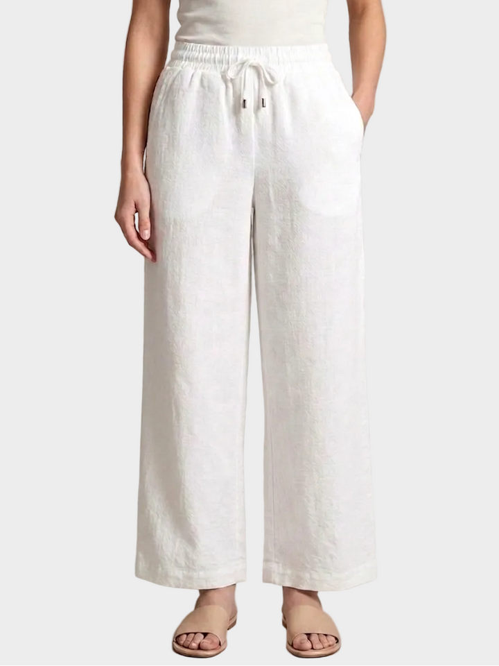 White Linen Ankle Pant