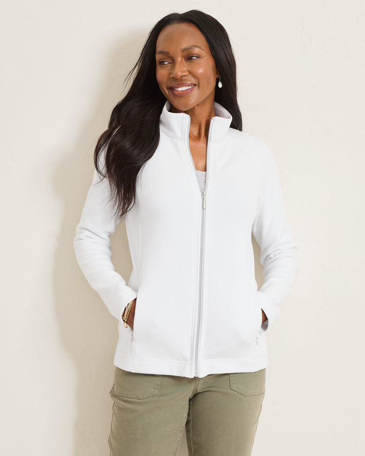 White New Aruba Full Zip Sweatshirt Jacket