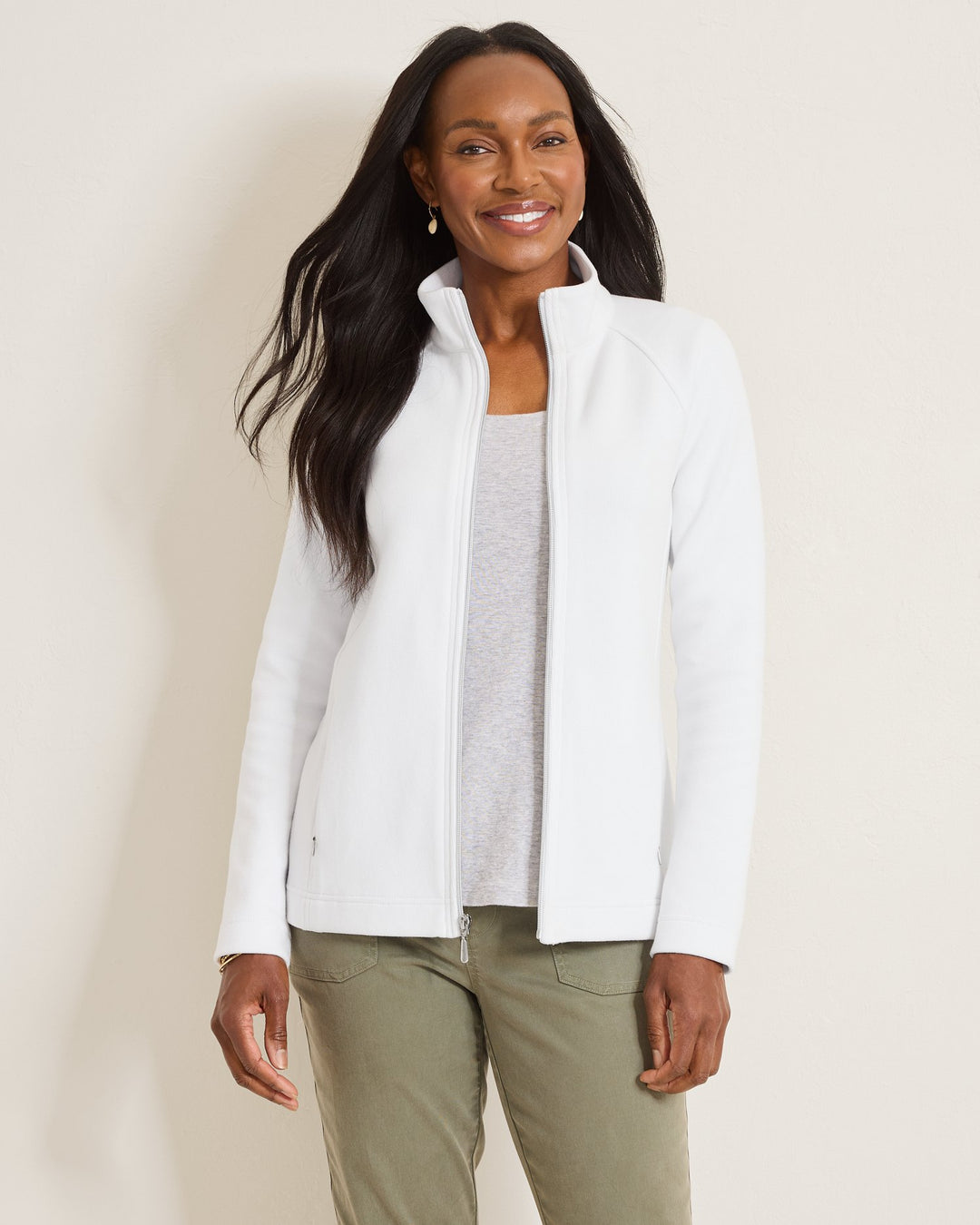 White New Aruba Full Zip Sweatshirt Jacket