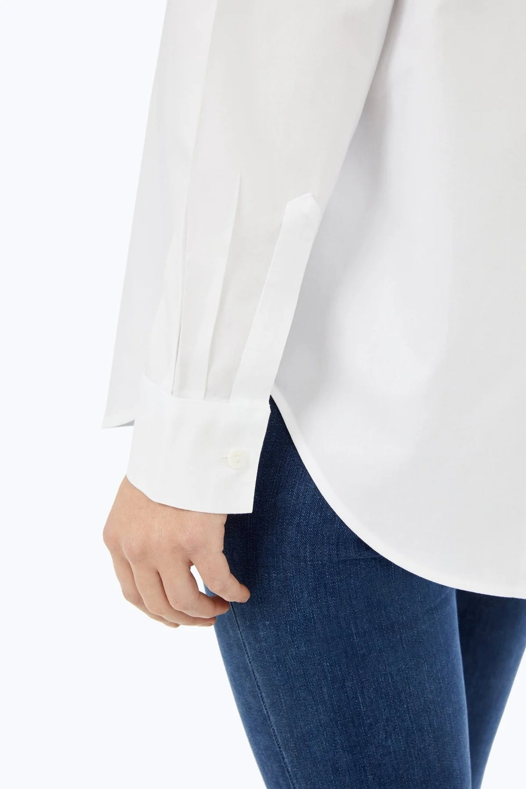 White No Iron Boyfriend Tunic Shirt