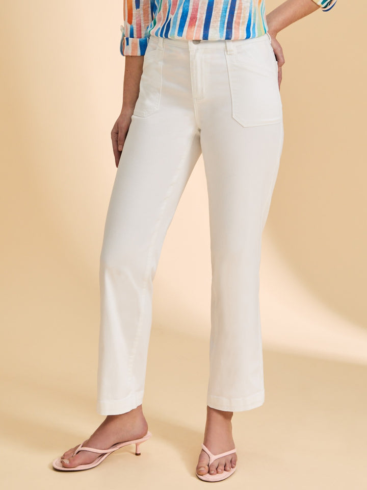 White Olivia Straight Ankle Pant