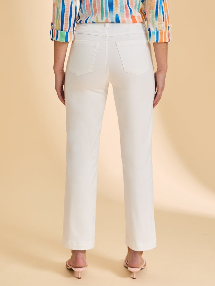 White Olivia Straight Ankle Pant