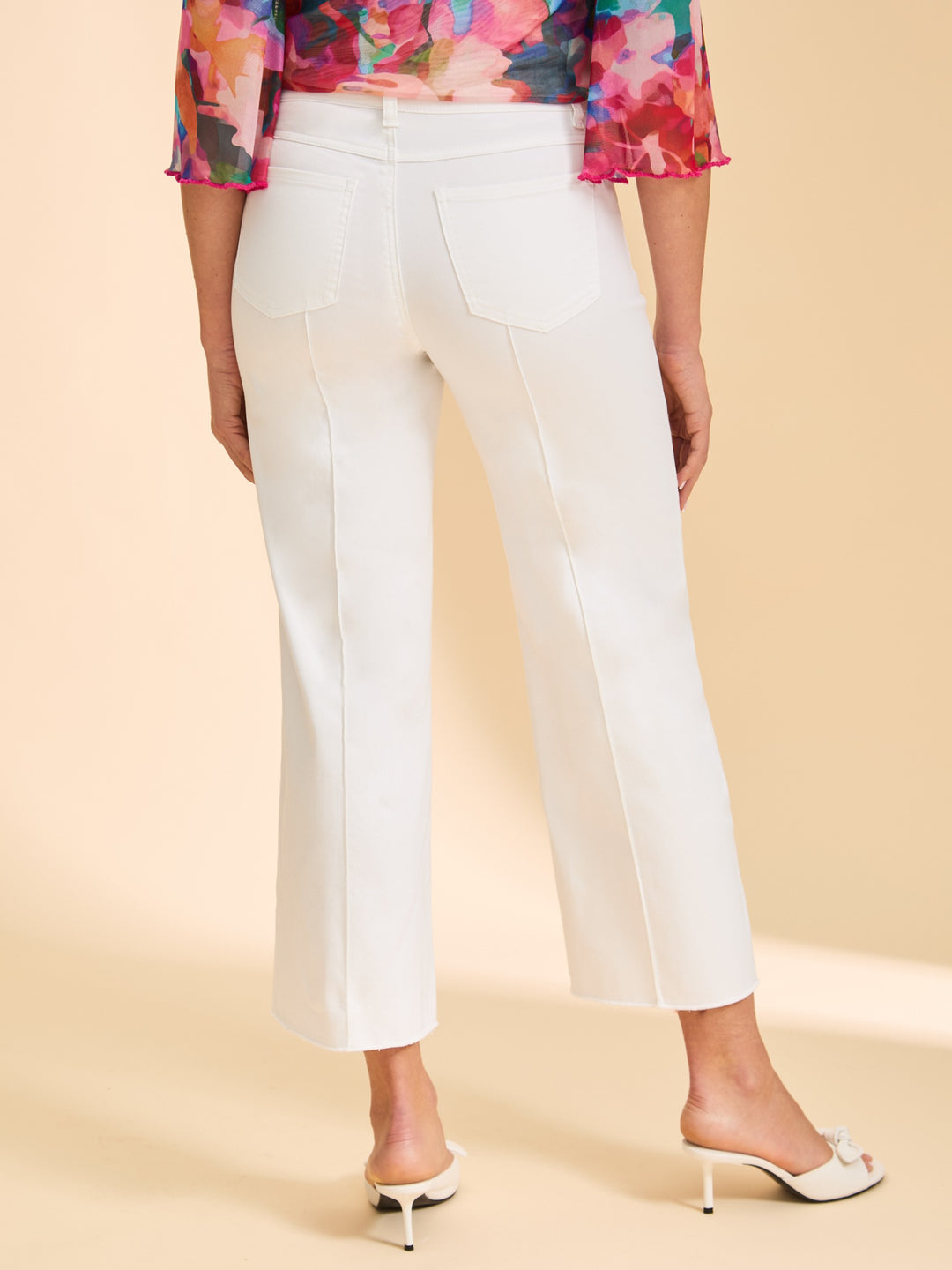 White Olivia Wide Ankle Pant