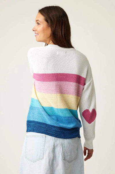 White and Brights Makes Me Happy Sweater