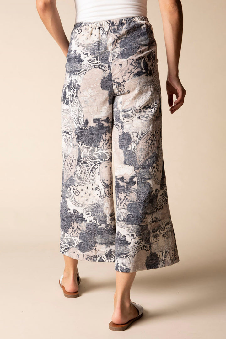 Willow Printed Button Hem Crop Pant