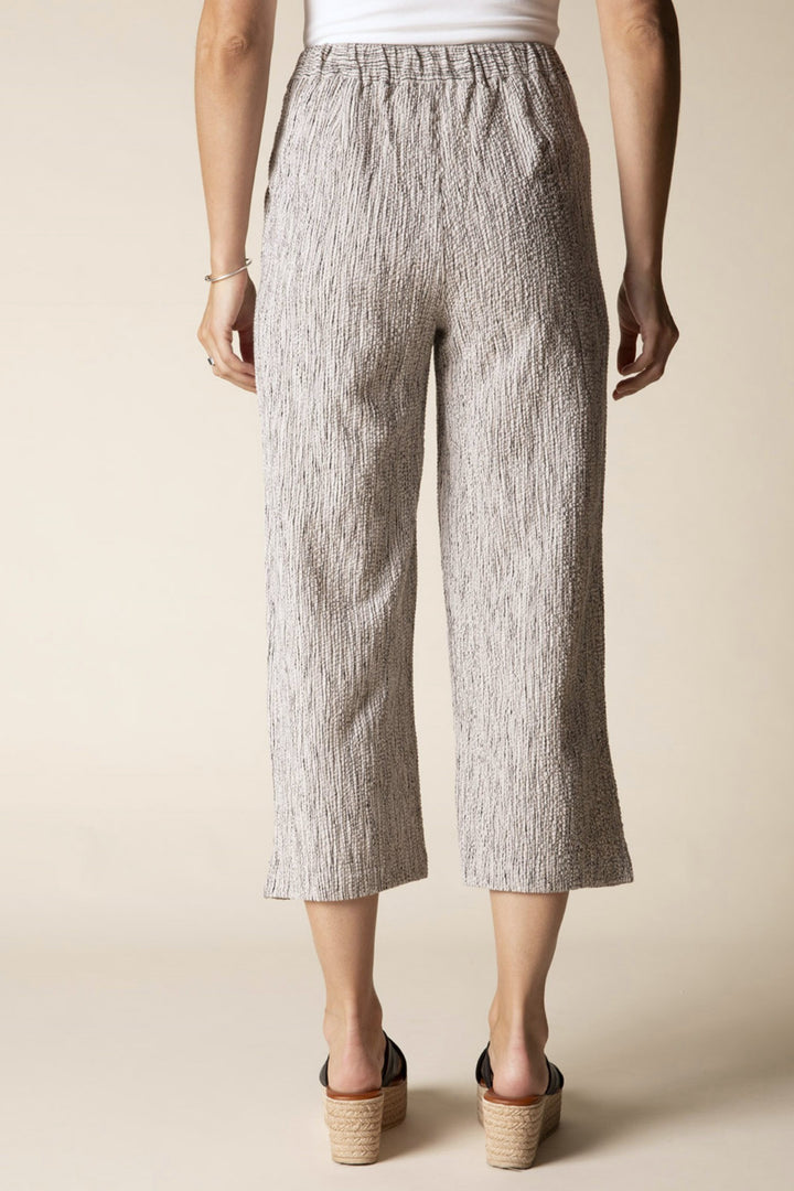 Willow Striped Pleat Button Capri