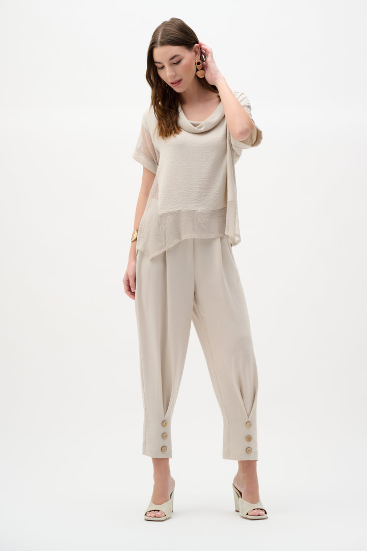 Woven Gauze Pull-On Barrel Pants