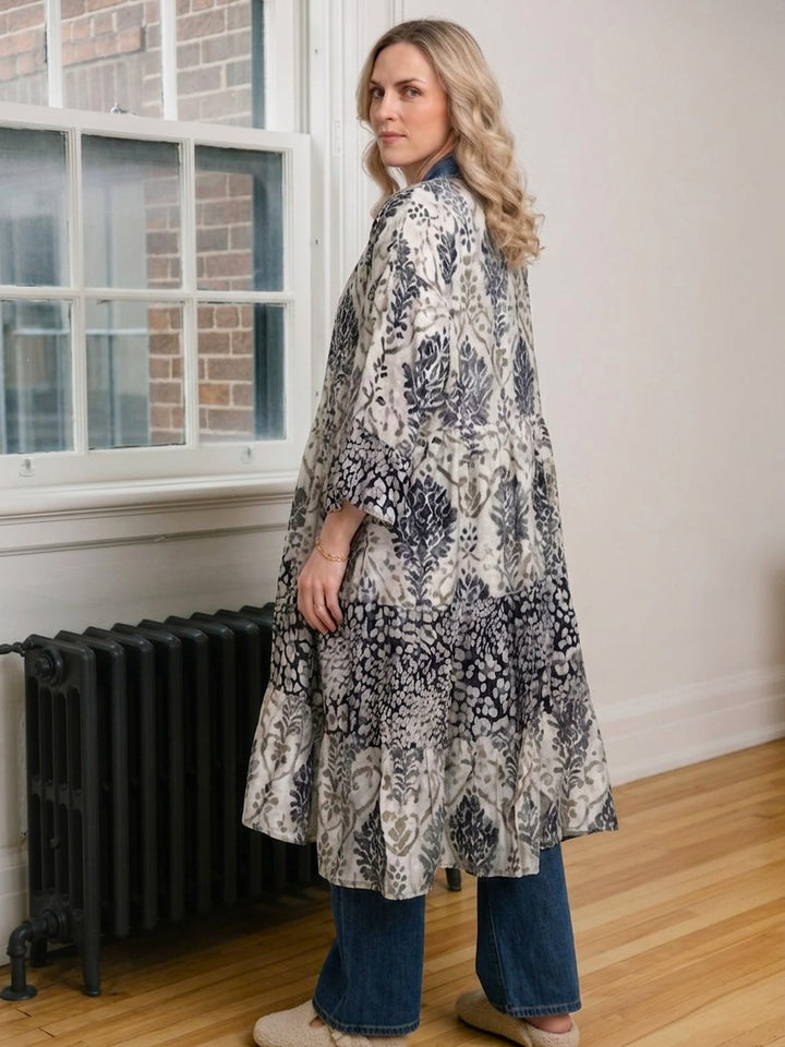Ying Collector Mix Denim Detail Kimono Cardigan
