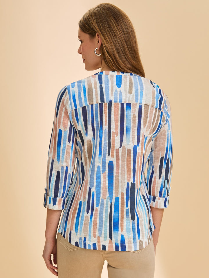 Zippy Neutral Printed Henley Top