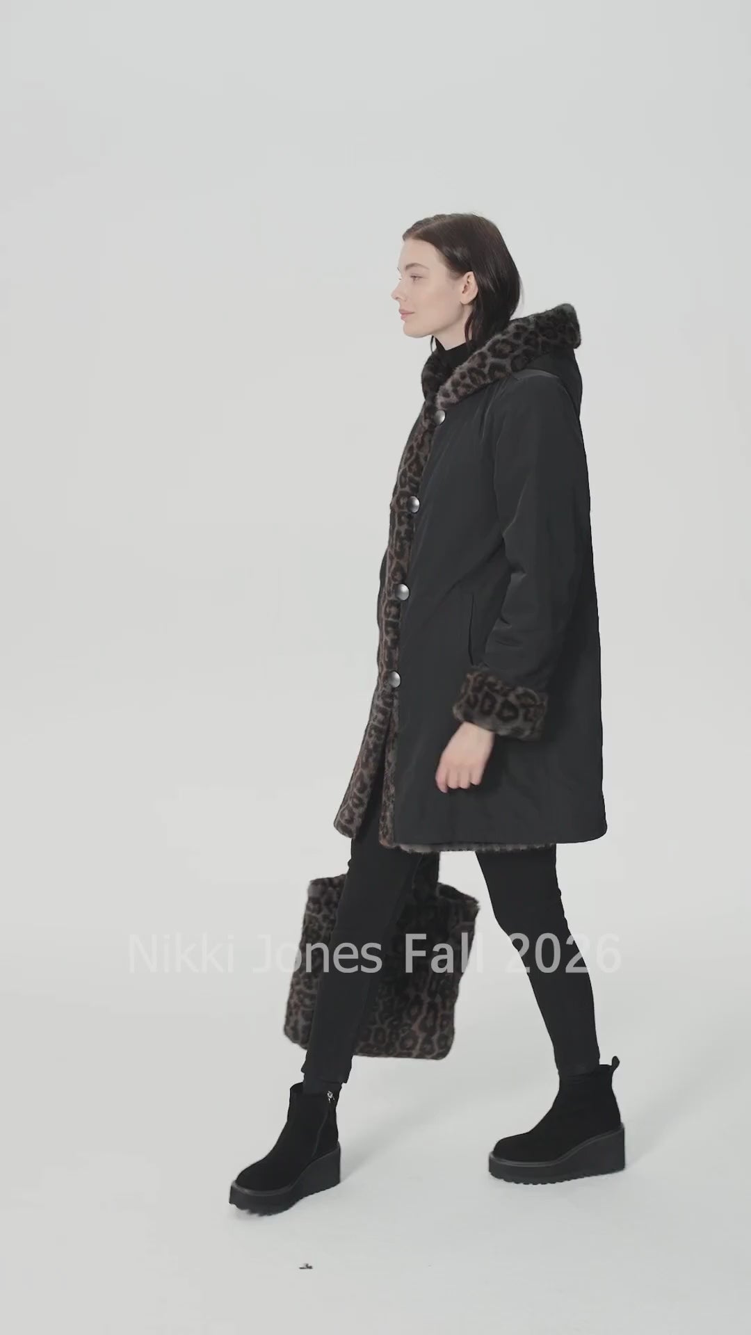 Reversible Animal Print Faux Fur Coat
