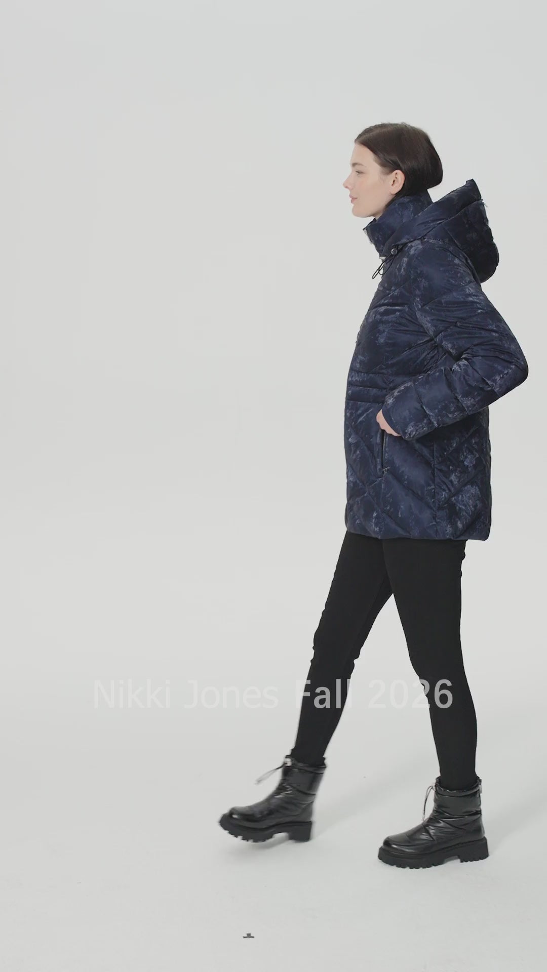 Silver Velvety Shimmer Puffer Coat
