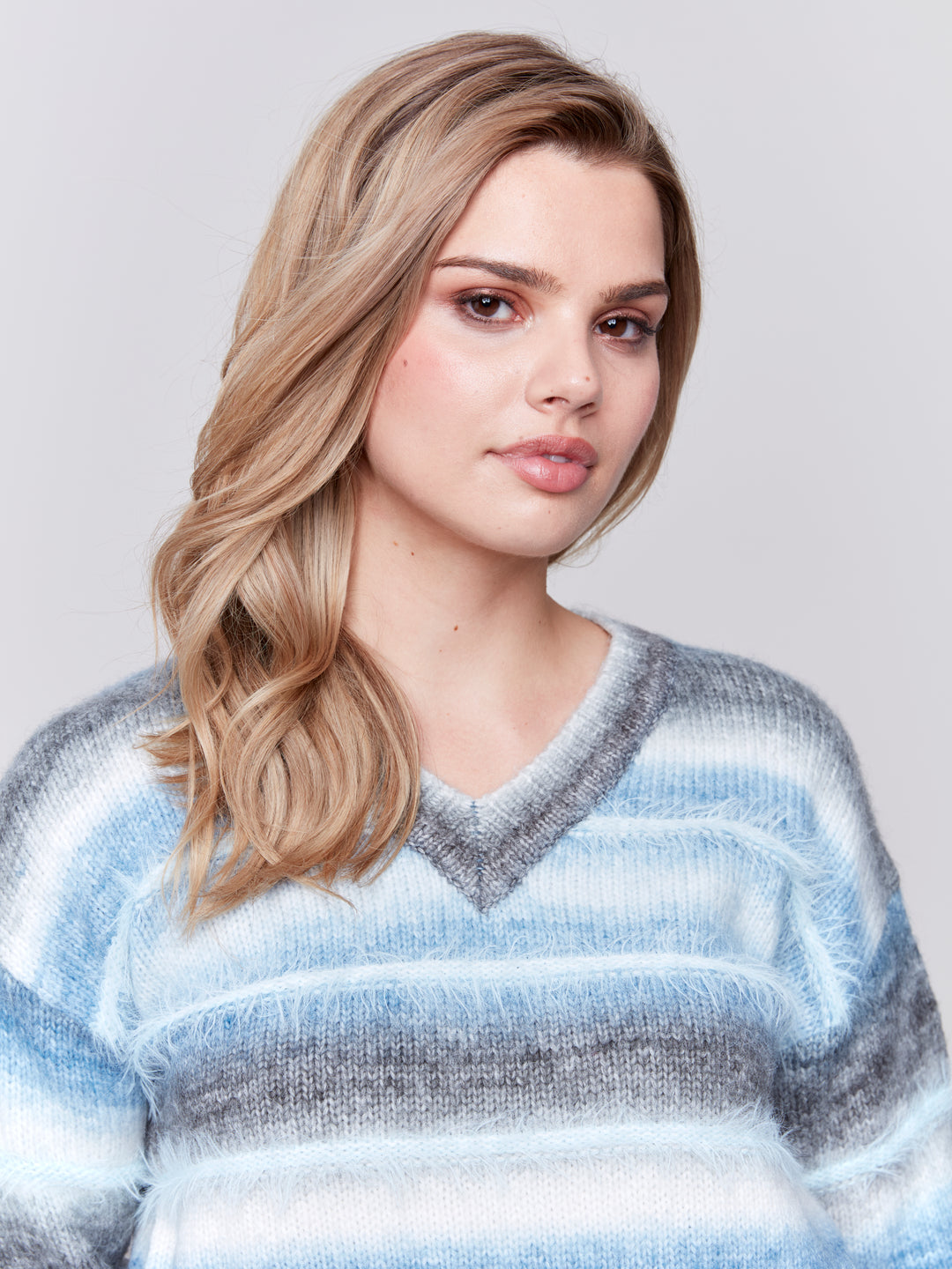 Frost Eyelash Knit Striped Sweater