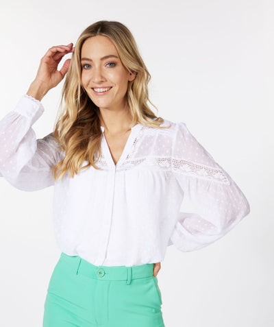 Feminine Plumetis Blouse With Cami