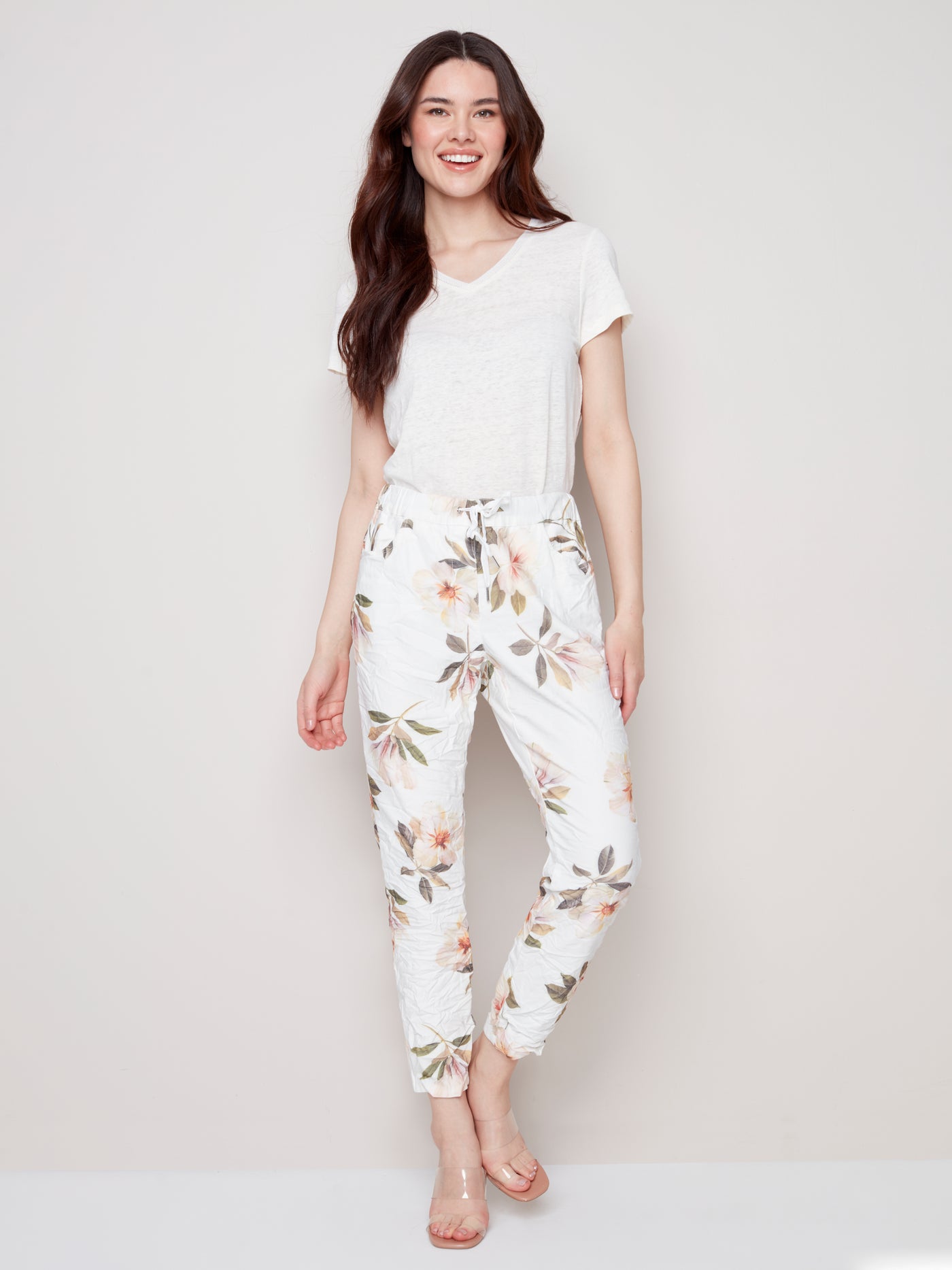 Floral Crinkle Jogger Pant