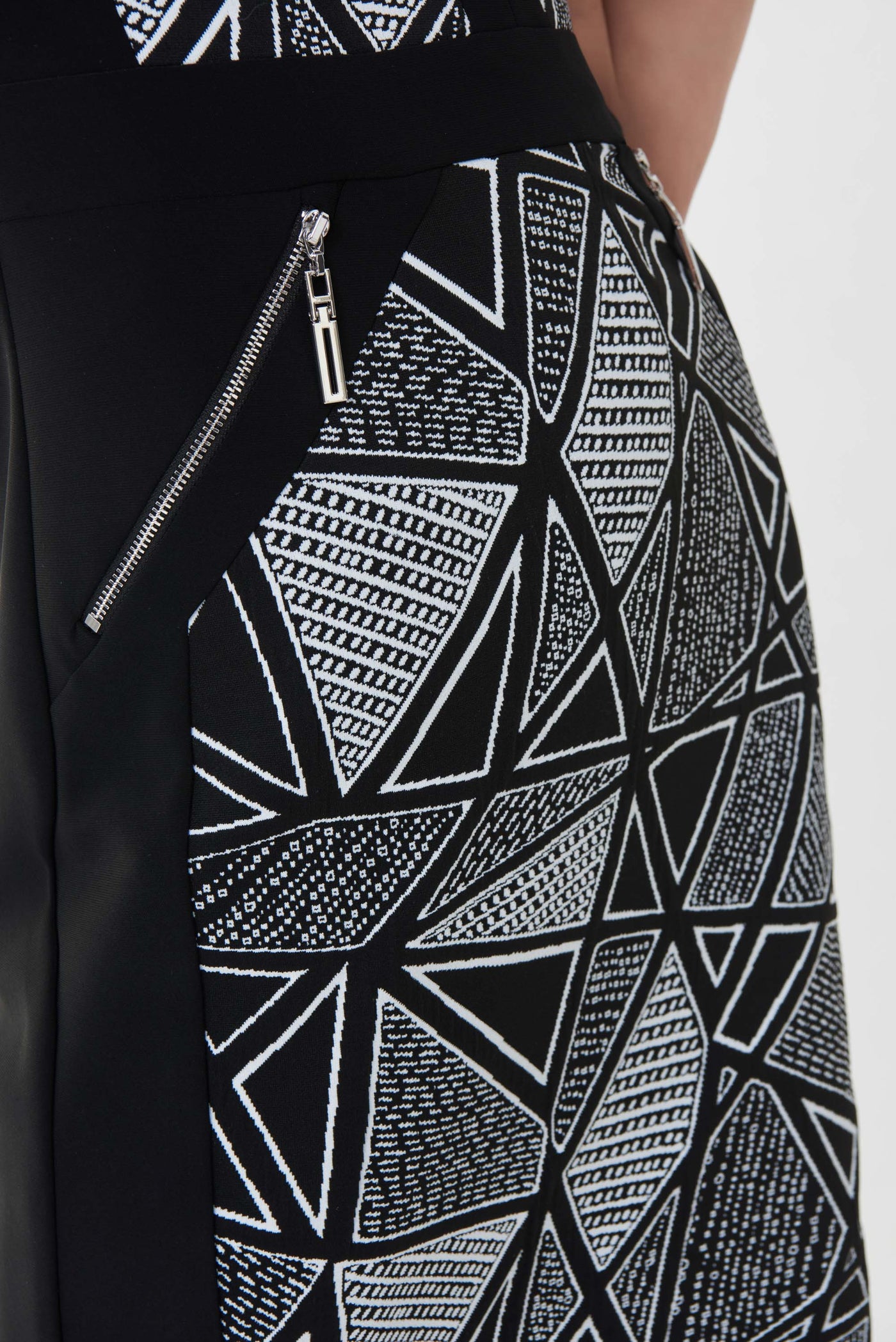 Geometric Panel Dress With Zipper Detail