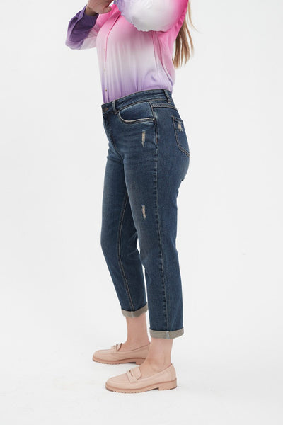 Girlfriend Roll Up Hem Jean