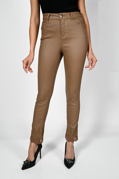 Lace Hem Fleece Lined Pant