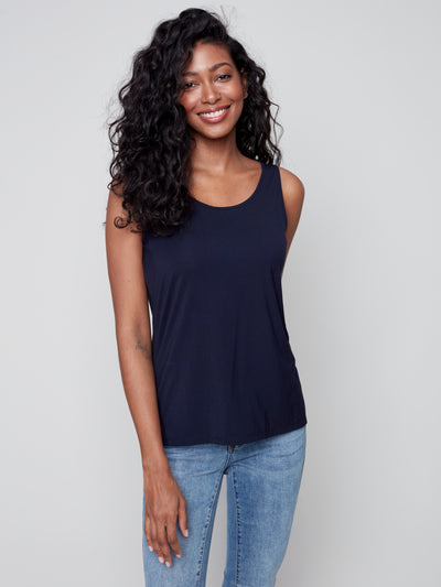 Marine Navy Reversible Bamboo Cami