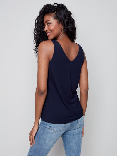 Marine Navy Reversible Bamboo Cami
