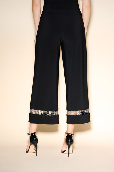 Silky Knit Culotte Pant with Rhinestone Net Inserts
