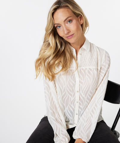 Soft Burnout Smocked Blouse